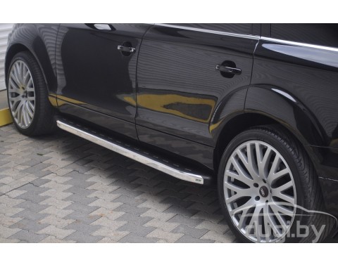 Пороги алюминиевые "Newstar Chrome" для Audi Q7